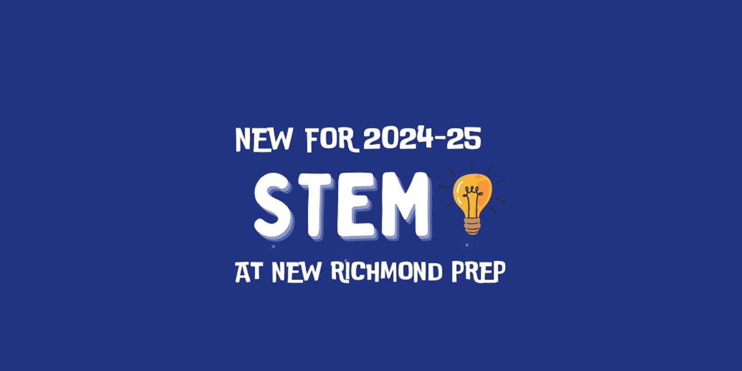 New STEM program announcement with a lightbulb icon.